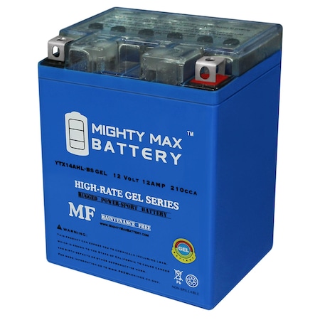 YTX14AHL Gel Replacement Battery For BikeMaster BTX14AHL-BS